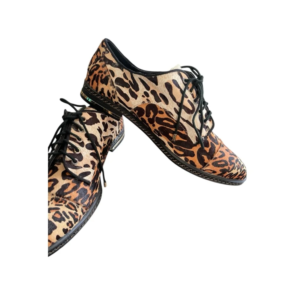 June Ambrose Leopard Haircalf Oxford Shoes Men’s 12 Statement Designer